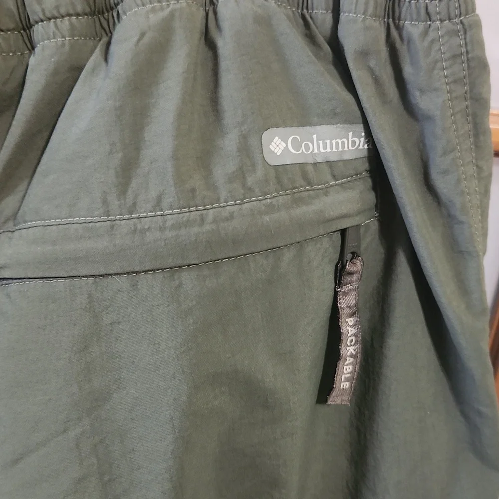 Columbia Packable Nylon Hiking Fishing Swimshorts Olive Green Size Xl